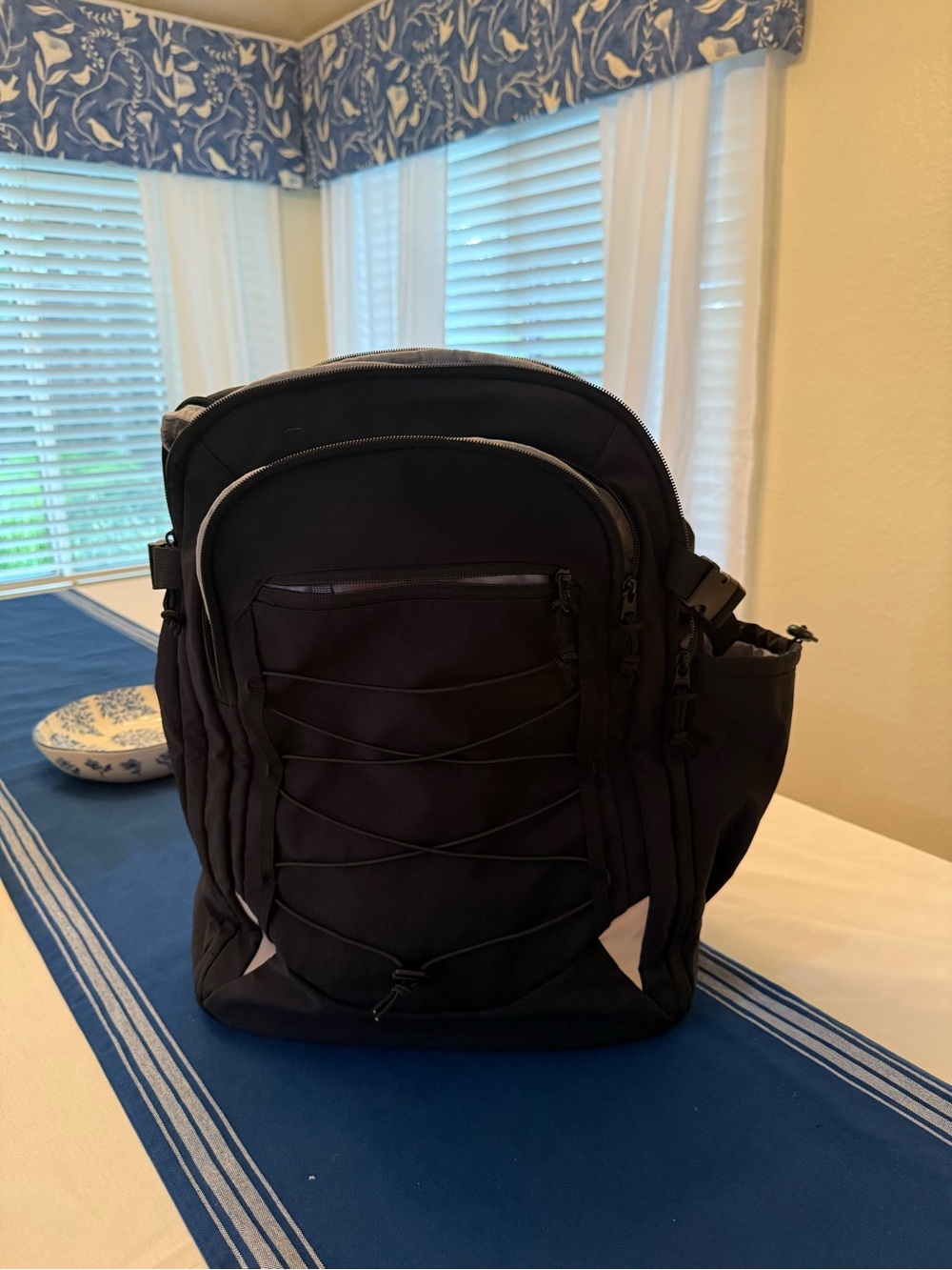 Black Women's Multi-Pocket Everyday Backpack Approx 19”H, 15”W